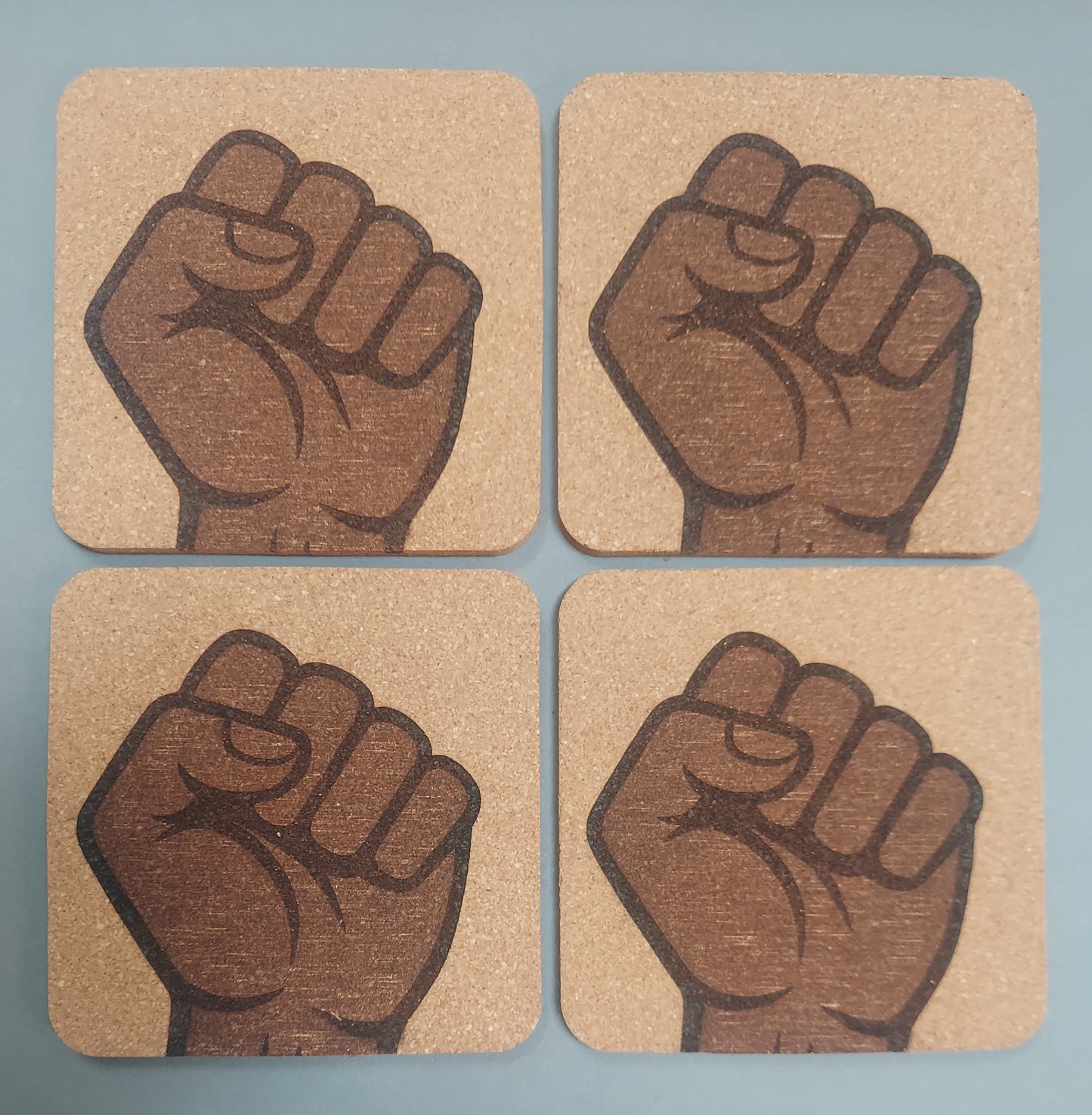 Solidarity Fist ✊️ 4 pack Cork Coasters