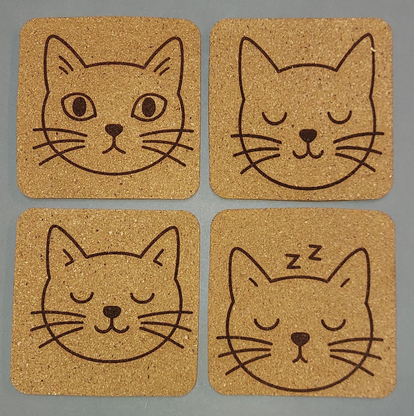Kitties 😸 4 pack Assorted Cork Coasters