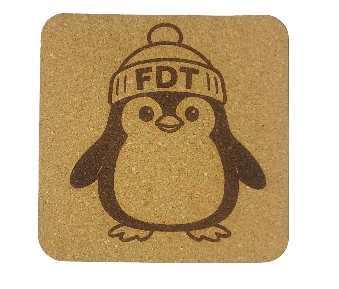 FDT Penguin 🐧 4 pack Cork Coasters