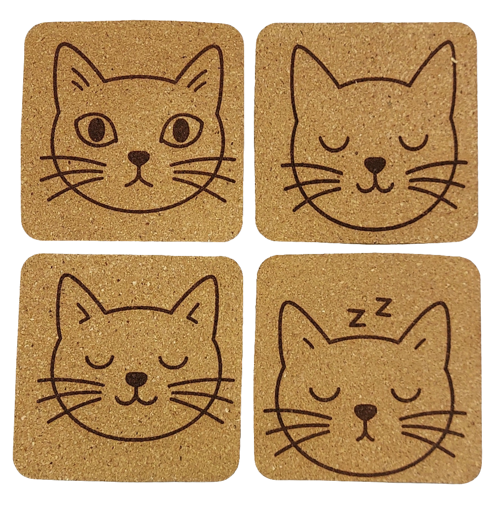 Kitties 😸 4 pack Assorted Cork Coasters