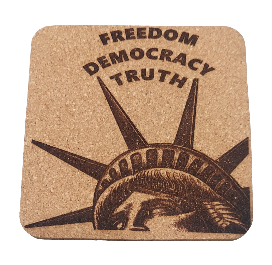 Freedom Democracy Truth Liberty🗽 4 pack Cork Coasters