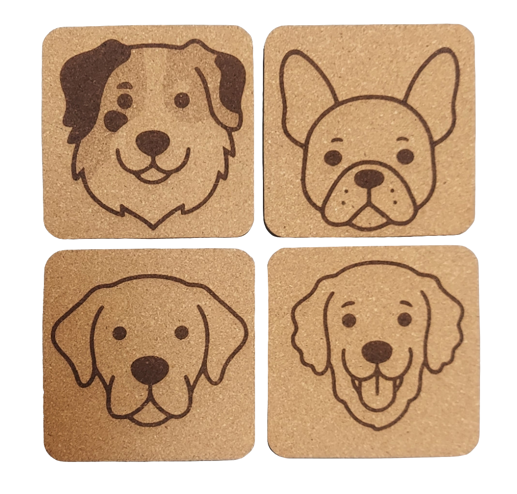 Puppies 🐶 4 pack Assorted Cork Coasters