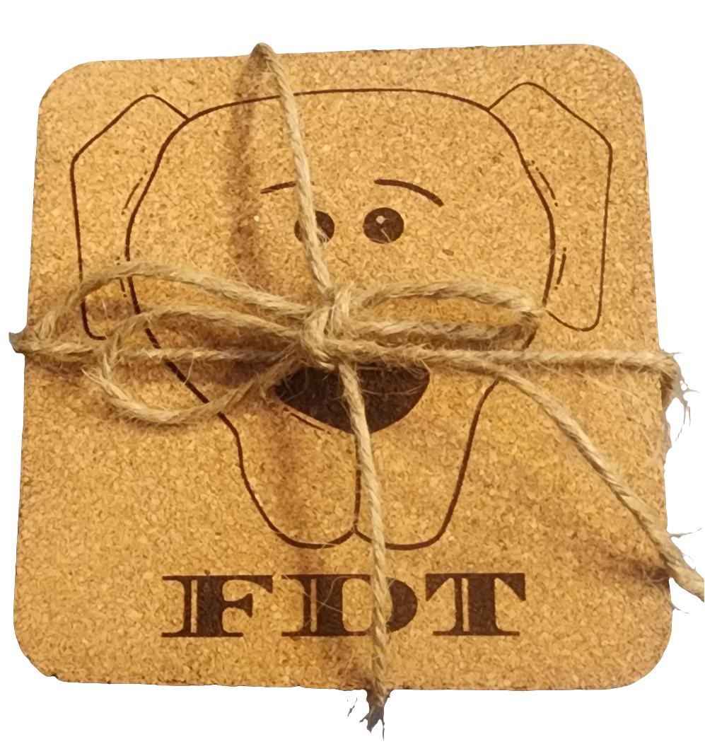 FDT Dog 🐕 4 pack Twine Wrapped Cork Coaster Gift Set
