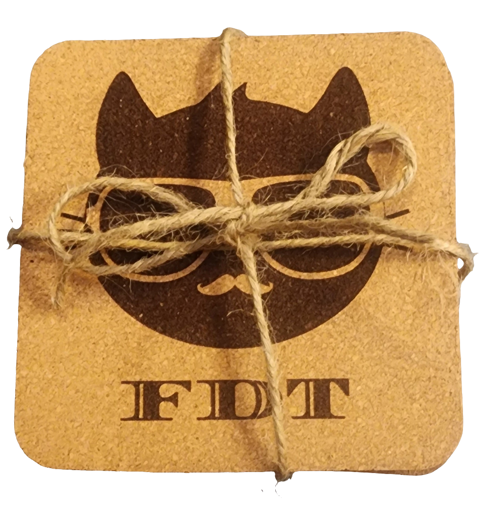 FDT Cat 😻 4 pack Cork Coasters