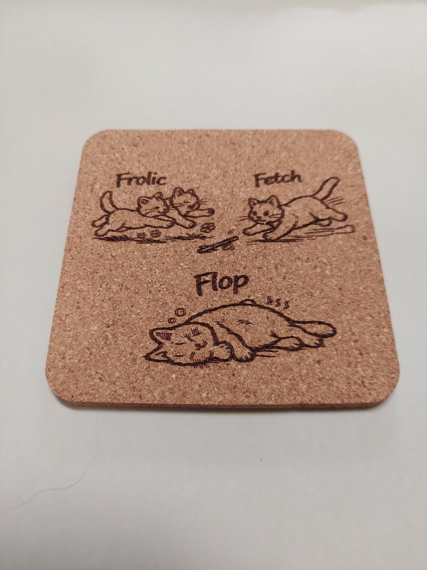 Kitties 😸 Doing Things 4 pack Assorted Cork Coasters