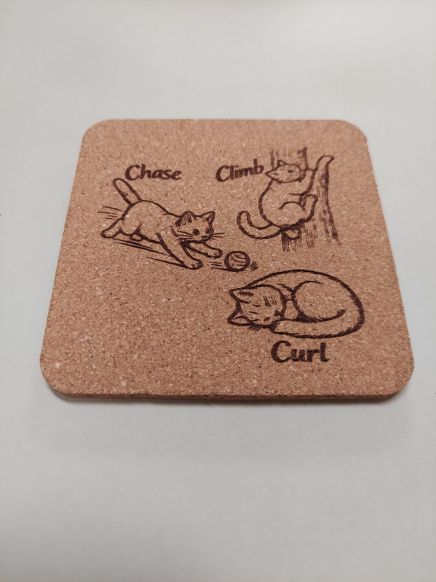 Kitties 😸 Doing Things 4 pack Assorted Cork Coasters