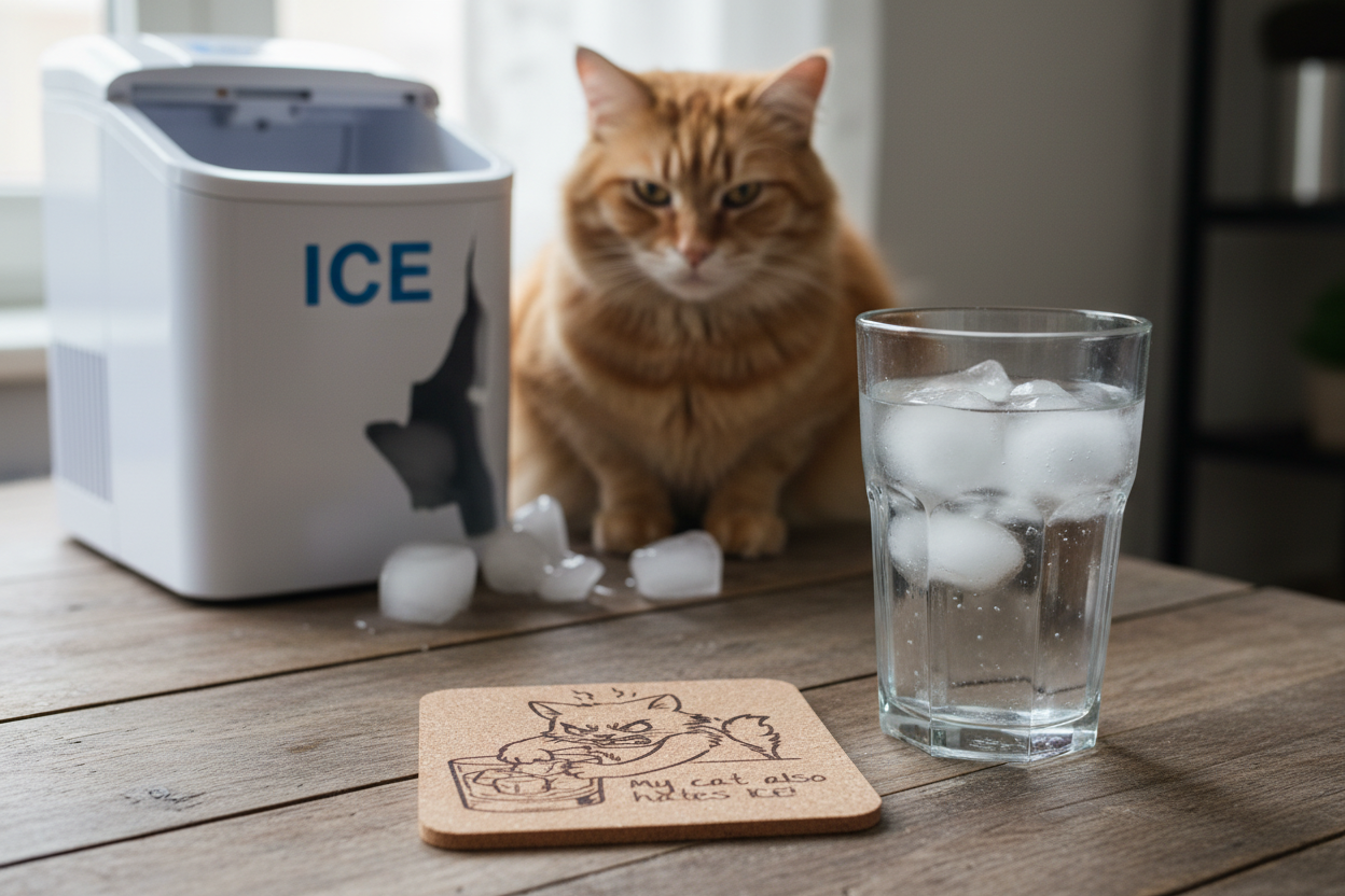 My cat also hates ICE 4 pack Cork Coasters