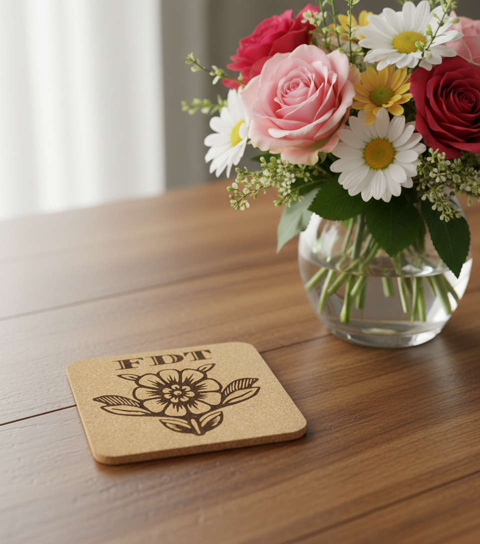 FDT Flower 🌼 4 pack Cork Coasters