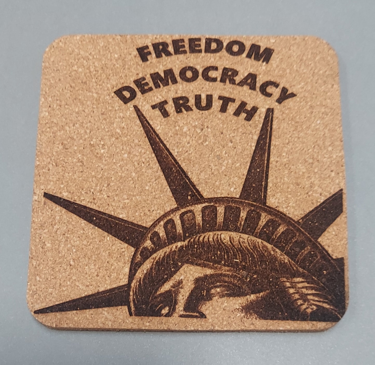 Freedom Democracy Truth Liberty🗽 4 pack Cork Coasters