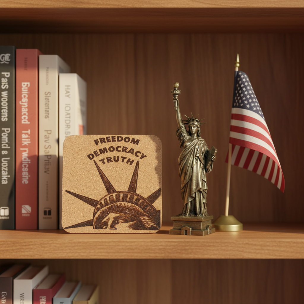 Freedom Democracy Truth Liberty🗽 4 pack Cork Coasters