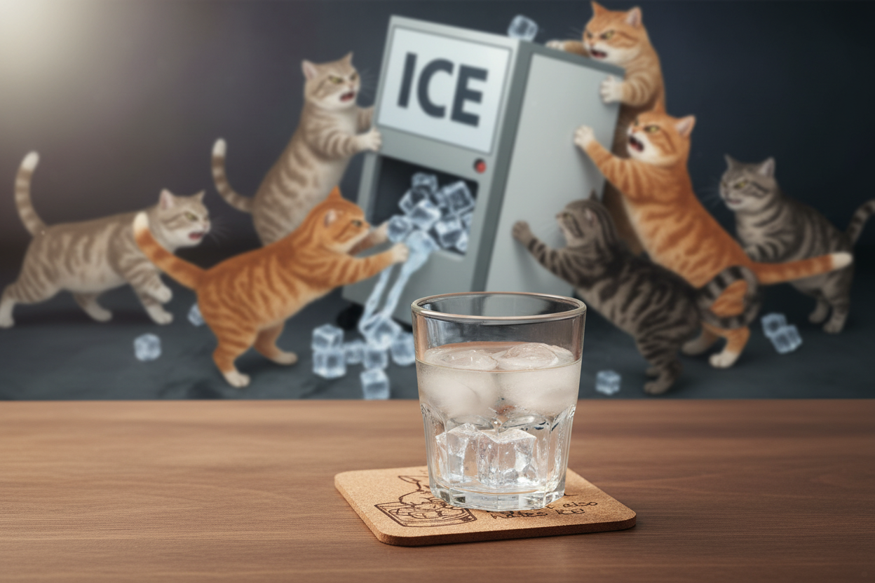 My cat also hates ICE 4 pack Cork Coasters