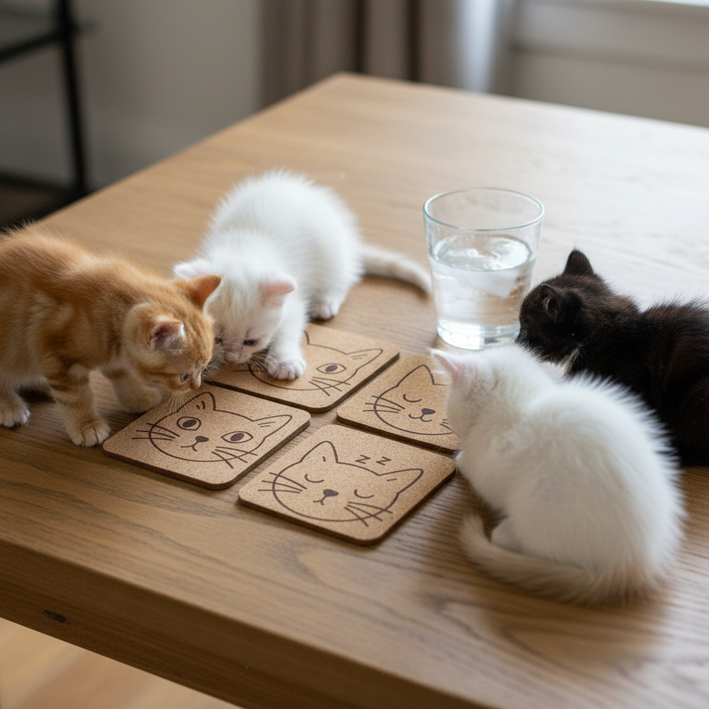 Kitties 😸 4 pack Assorted Cork Coasters