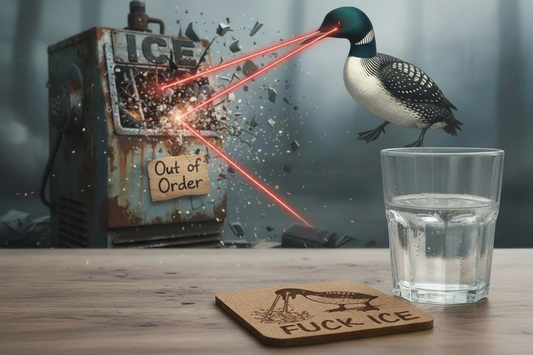 Laser Loon Fuck ICE 4 pack Cork Coasters